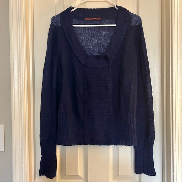 Comptoir Des Cotonniers Sweaters - Comptoir Des Cotonniers Womens Mohair Blend Navy Blue Light Sweater Size Large